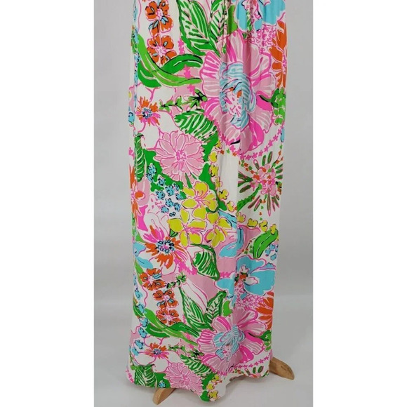 NWT Lilly Pulitzer Target Maxi Dress Size Small Nosey Posey Strapless White Pink - Picture 3 of 11